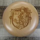 Cherry Wood Art Disc Les White Female Pirate Full Size 152 Grams