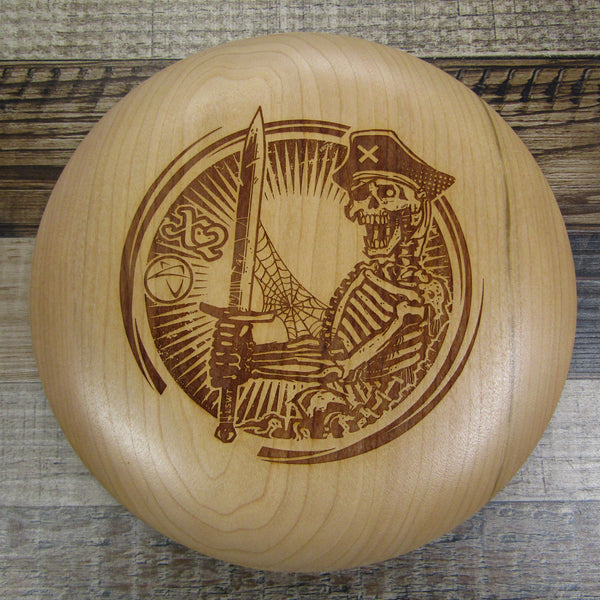 Cherry Wood Art Disc Les White Skeleton Pirate Full Size 164 Grams