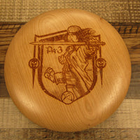 Cherry Wood Art Disc Les White Female Pirate Full Size 125 Grams