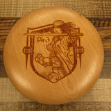 Cherry Wood Art Disc Les White Female Pirate Full Size 125 Grams