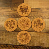 Coaster Set of 5 - Art by Les White - Pirates and Warrior